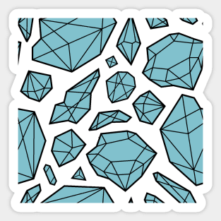 Rough Diamond Fashion Print Blue White Sticker